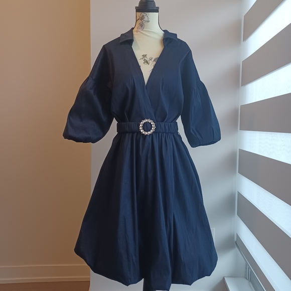Frank Lyman V Neck Vintage Style Dress - Picture 1 of 6